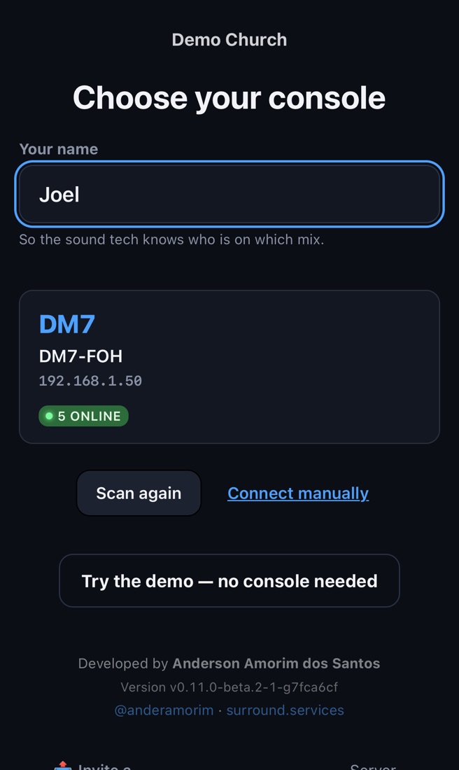 Type your name and pick the console.